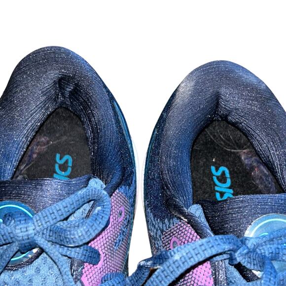 Asics Gel Nimbus 23 Womens Size 9.5 Blue Pink Comfort Running Shoes Sneakers - Picture 7 of 8